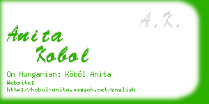 anita kobol business card