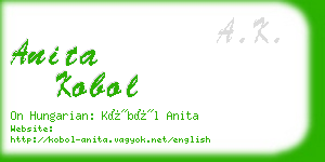 anita kobol business card